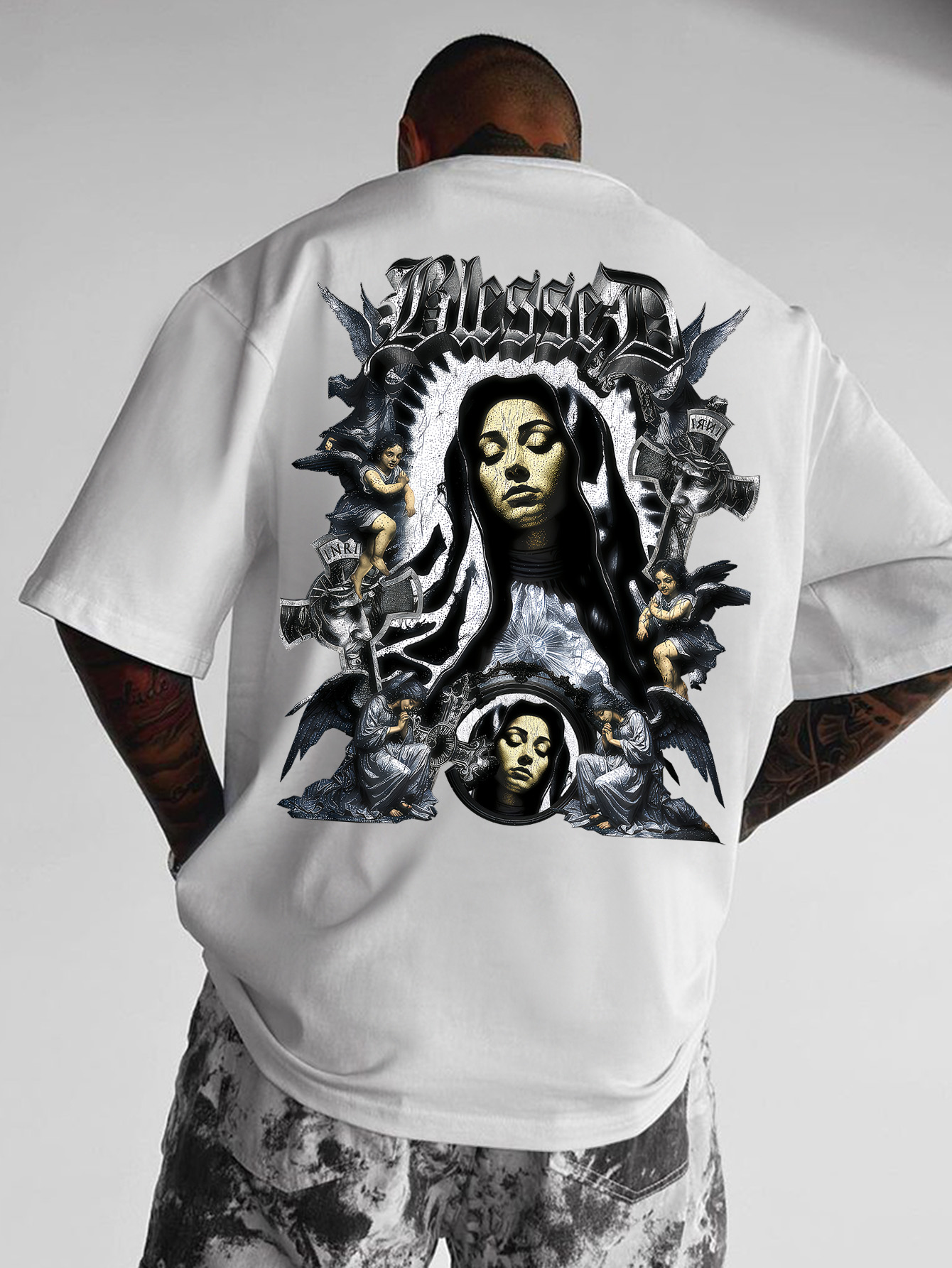 Gothic Streetwear Brand - Men's Oversized Gothic Christian Streetwear T-shirt