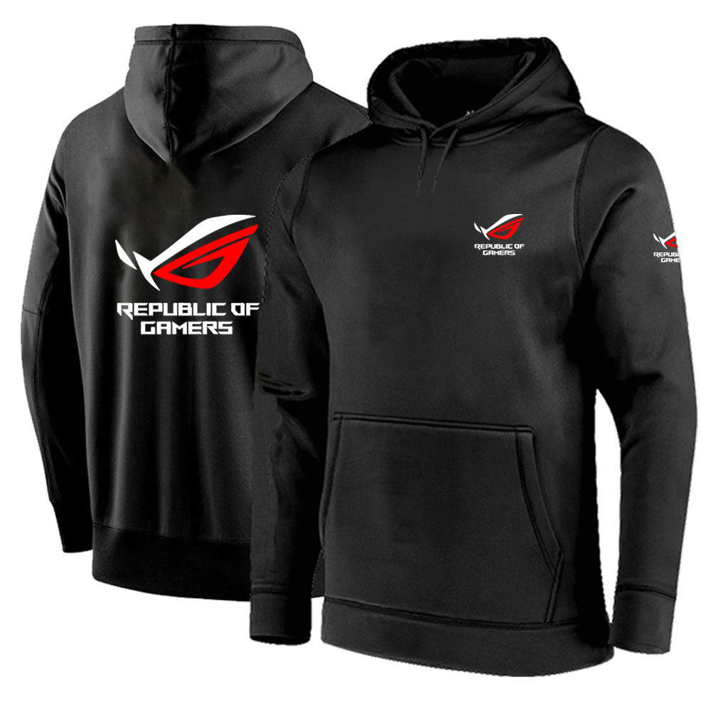 Streetwear Brand Hoodie - Solid Color Men ROG Republic Of