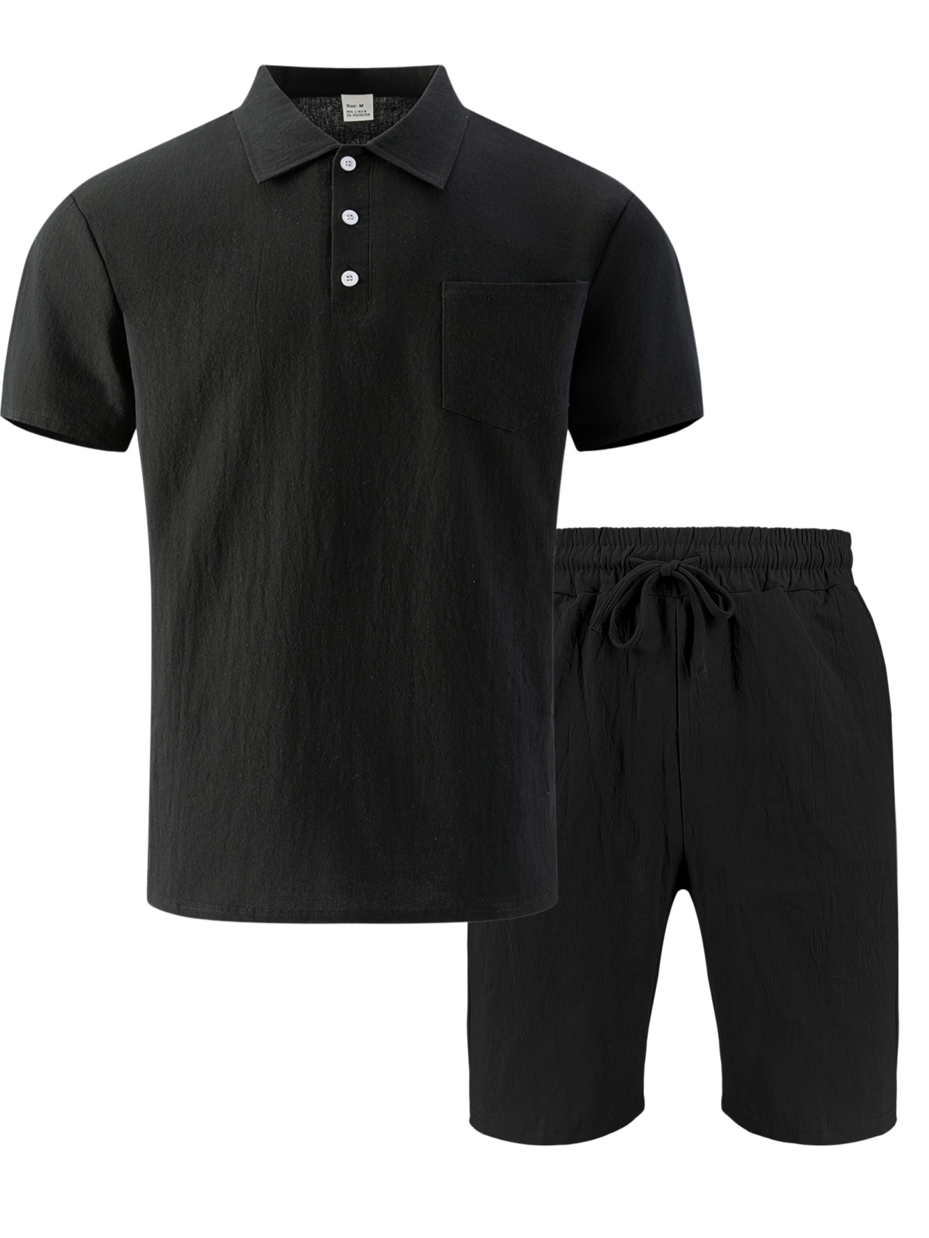 Men's Textured Linen Polo Shor - огляд і ціна Streetwear Brand Shorts