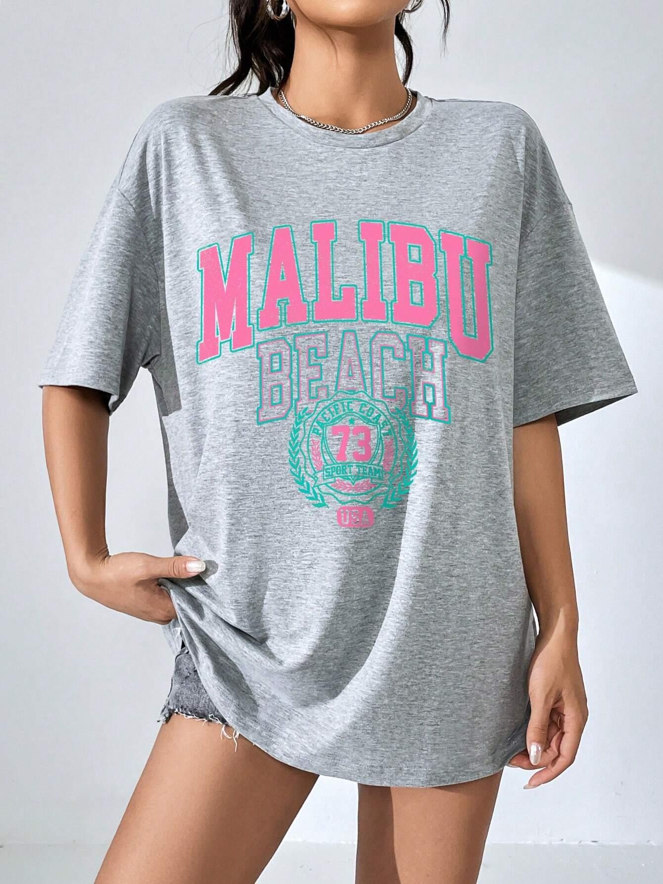 Malibu Beach Letter Print Prin - огляд і ціна Women Streetwear Brand