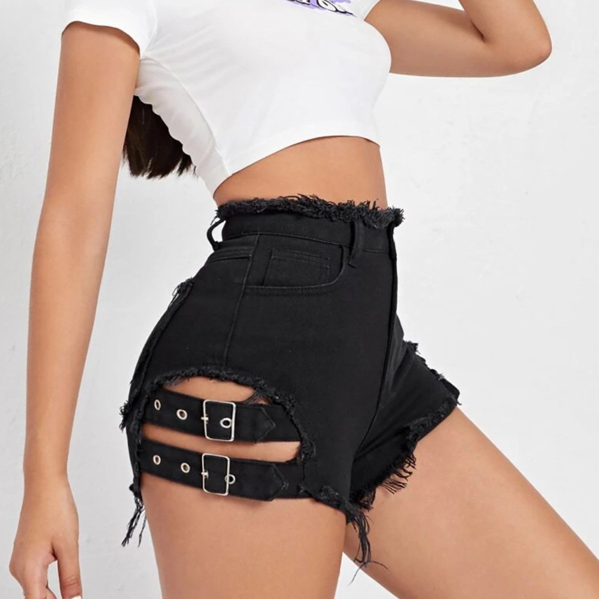 Women High Waist Denim Shorts  - огляд і ціна Streetwear Brand Shorts