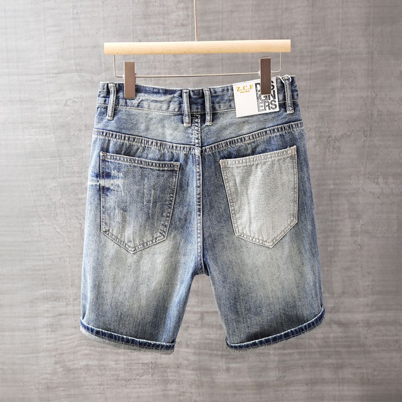 Men's Short Jeans Pants with P - огляд і ціна Streetwear Brand Shorts