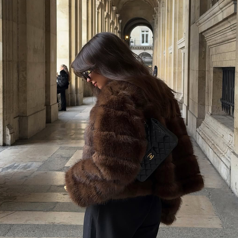 Vintage Brown Patchwork Fur Co - огляд і ціна Women Streetwear Brand