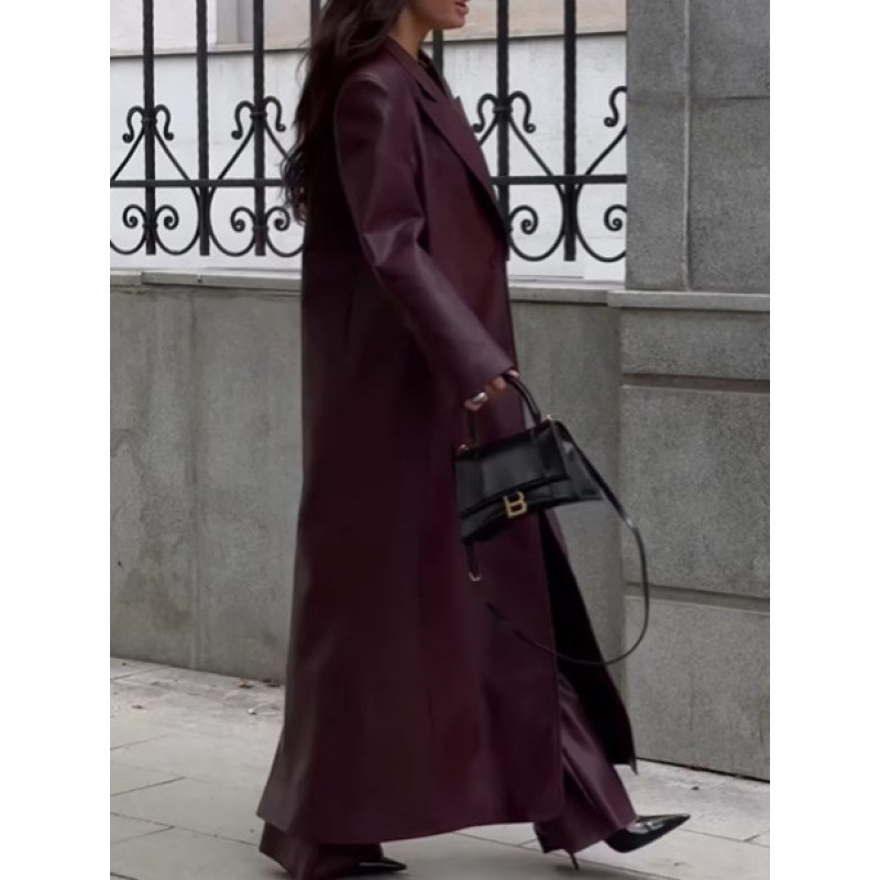 Women Autumn Long Leather Jack - огляд і ціна Streetwear Brand Belts