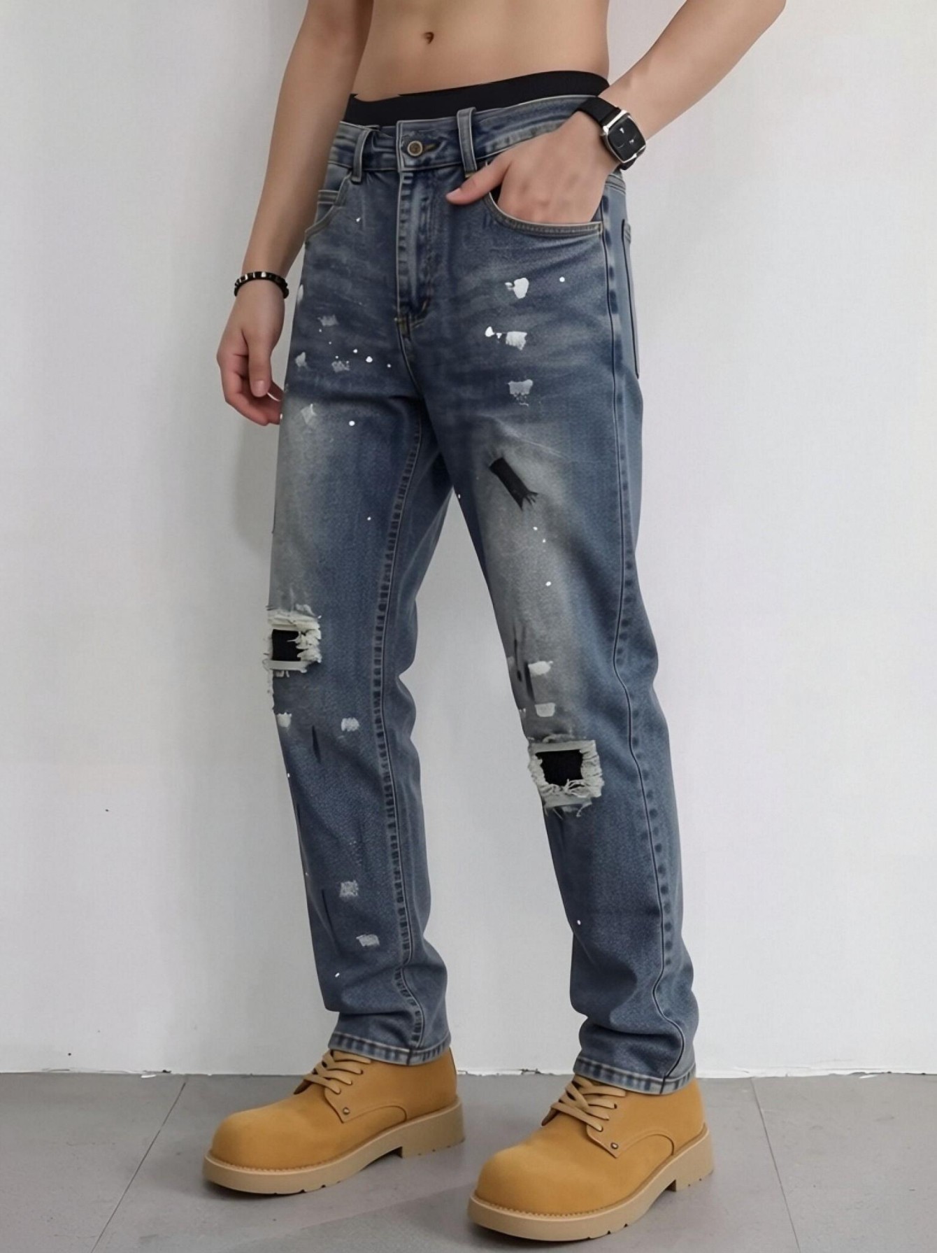 【HME】Men's jeans | Ripped Dist - огляд і ціна Streetwear Brand Tags