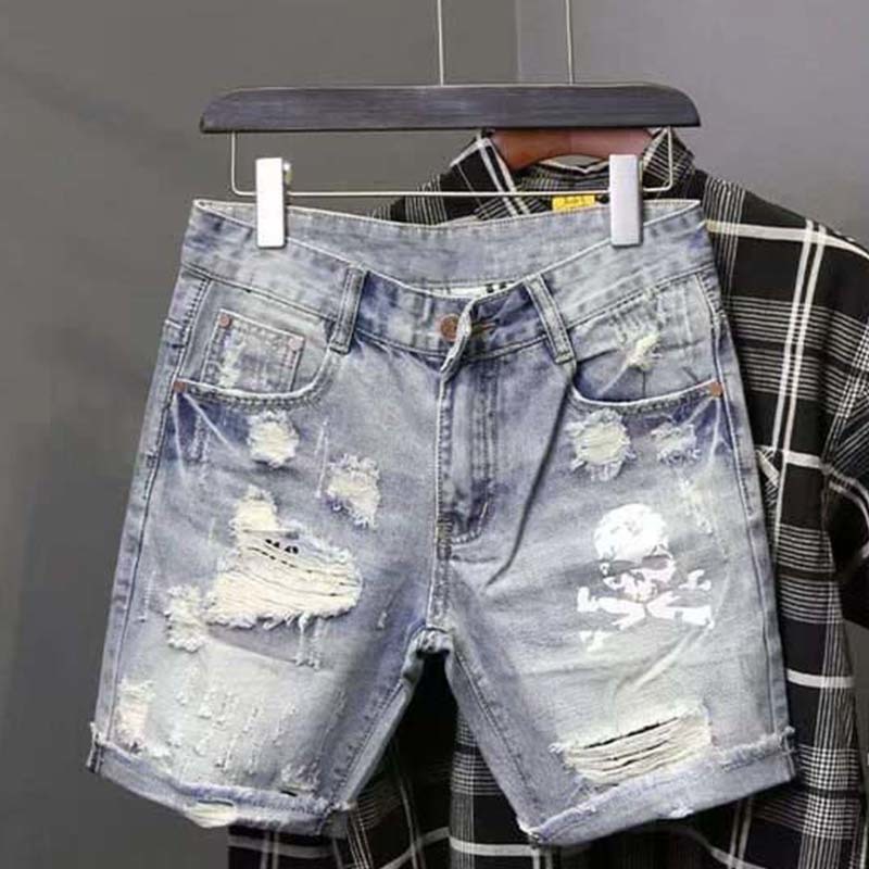 Summer Men's Worn Bead Hole Be - огляд і ціна Streetwear Brand Shorts