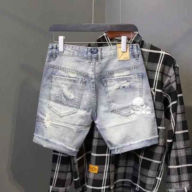 Summer Men's Worn Bead Hole Be - огляд і ціна Streetwear Brand Shorts