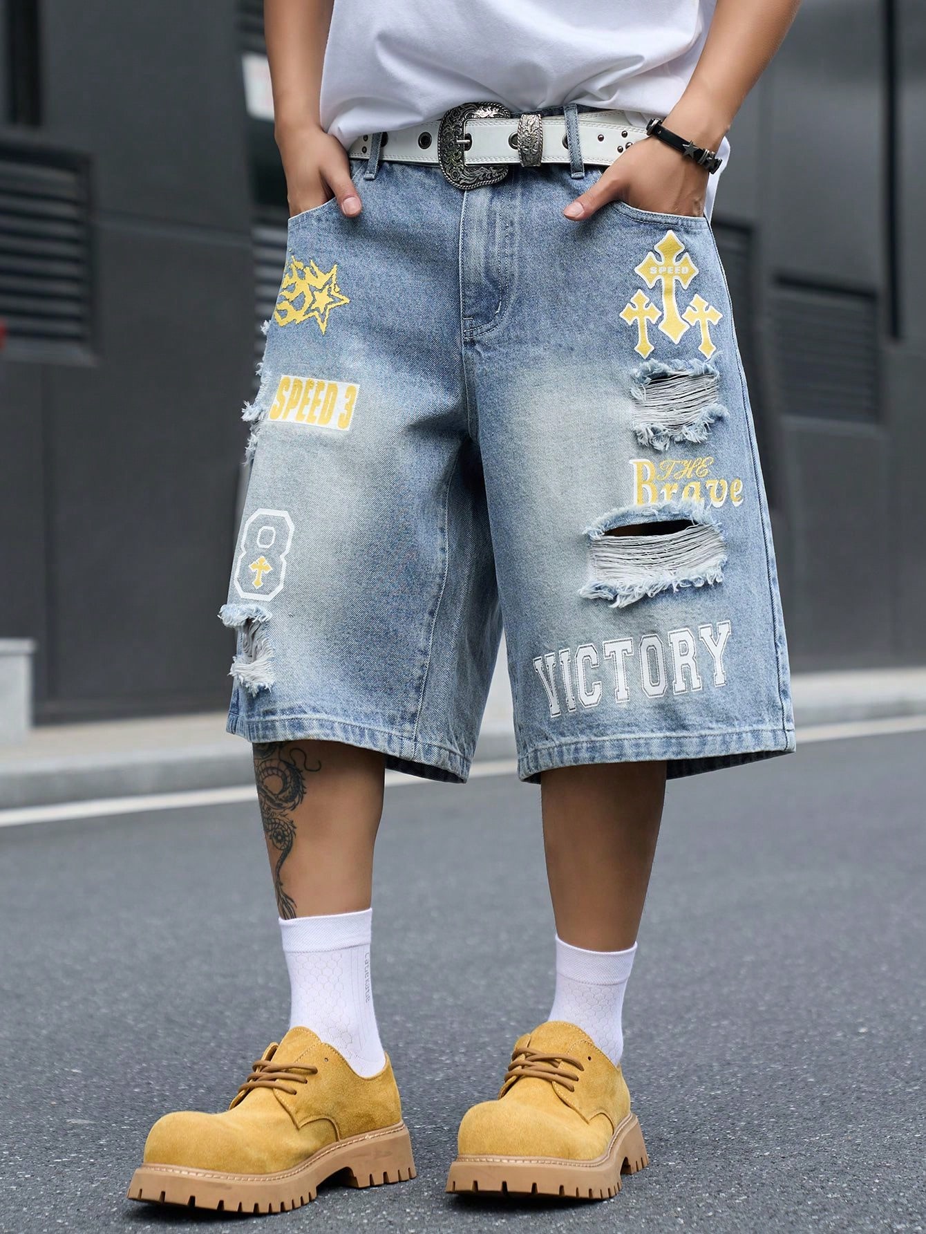 Men's Loose Fit Denim Bermuda  - огляд і ціна Streetwear Brand Shorts