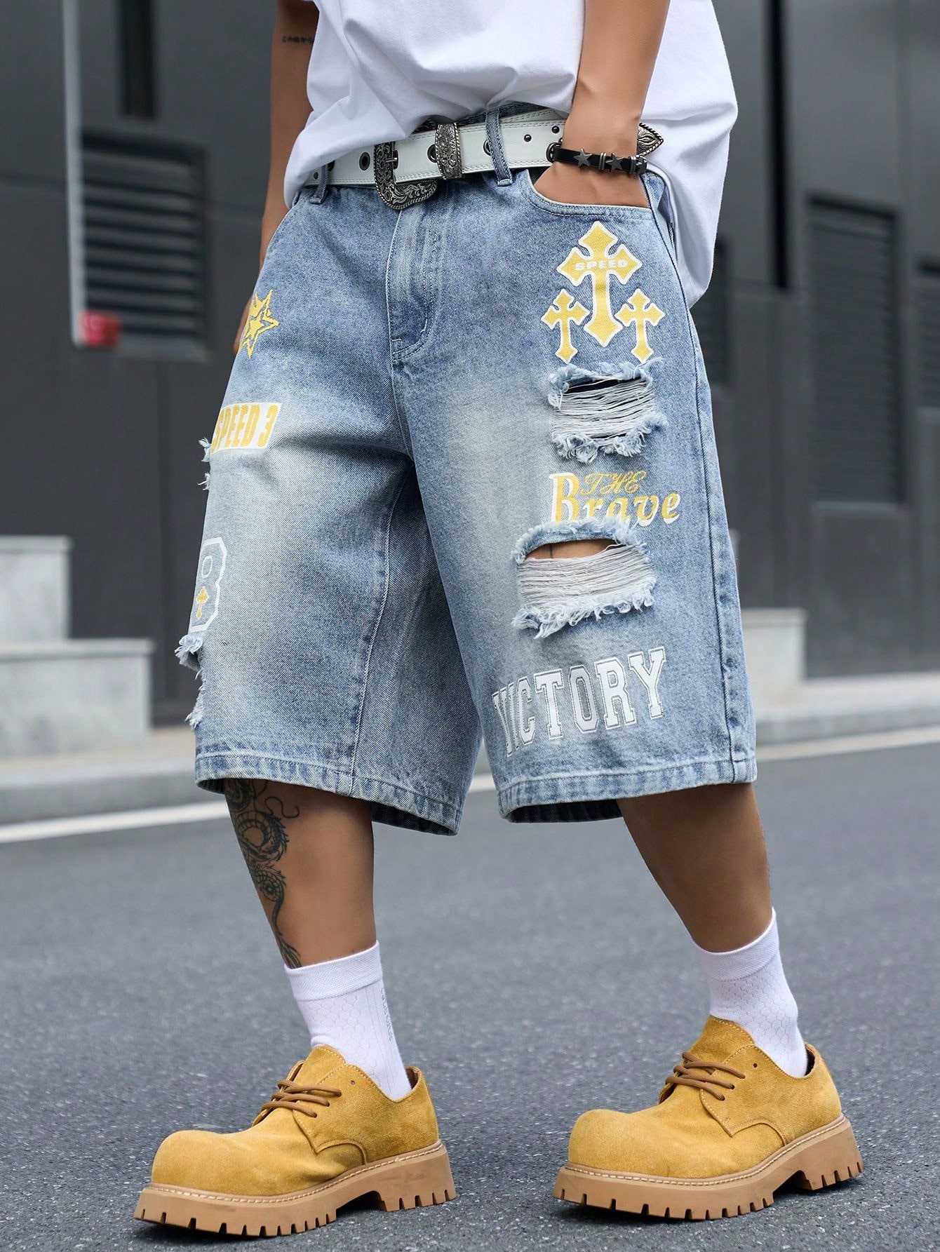 Men's Loose Fit Denim Bermuda  - огляд і ціна Streetwear Brand Shorts